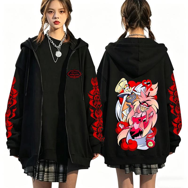 Hazbin Hotel Nový Anime 2D Potisk Mikina Zábavný Styl Pánská a Dámská Mikina na Zip