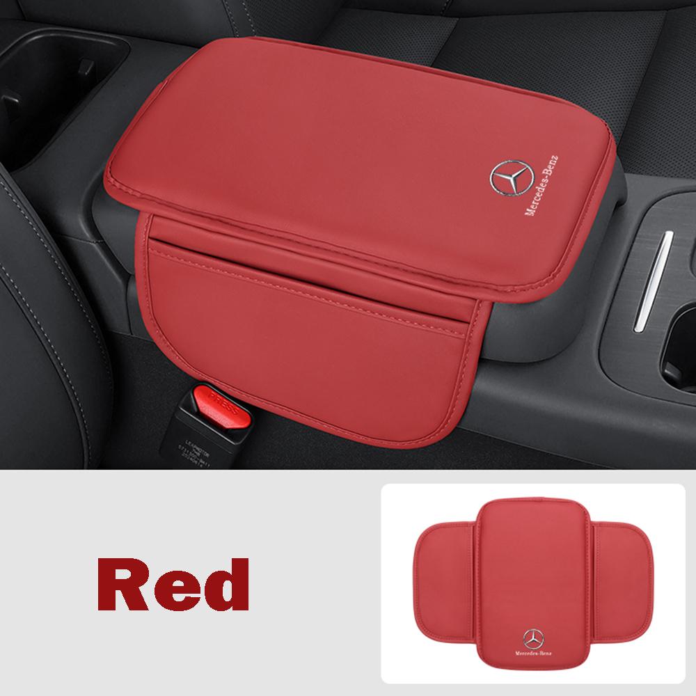 WSGWP1 Hot 2026 New For Benz Leather Car Armrest Pad Auto Central Console Seat Box Mat Cushion Pillow Cover for Mercedes Benz AMG A C E