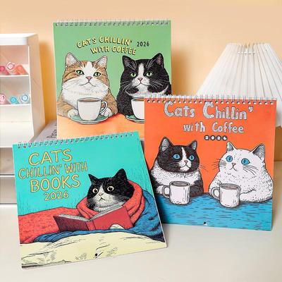 Monthly Wall Calendar Cute Cat Design Hangable 2026 Wall Calendars for Living Room Bedroom Home Wall Decor for Cat Lover