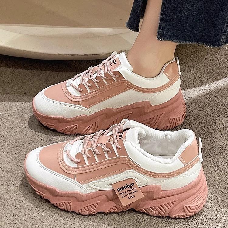 Daddy Shoes Women's Shoes 2025 New Spring and Autumn Versatile Popular Leisure Sports Women's Shoes Ins Tide Platform White Shoes