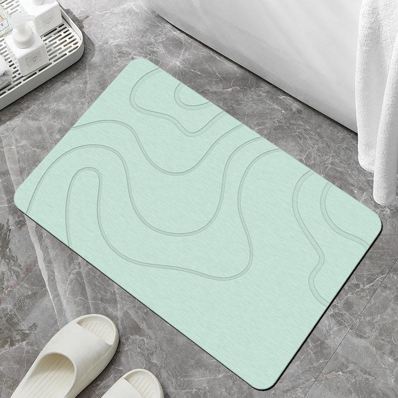 3D Simple Line Bathroom Floor Mat Nordic Absorbent Mat Decorative Diatom Mud Floor Mat Wear-resistant Floor Mat Toilet Floor Mat 40*60CM