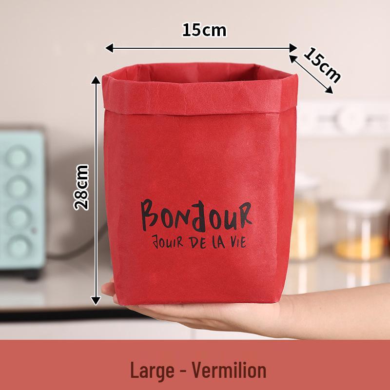 Large Waterproof Washable Kraft Paper Storage Bag for Refrigerator or Desktop Organization, Thickened for Durability, Flower Pot Cover