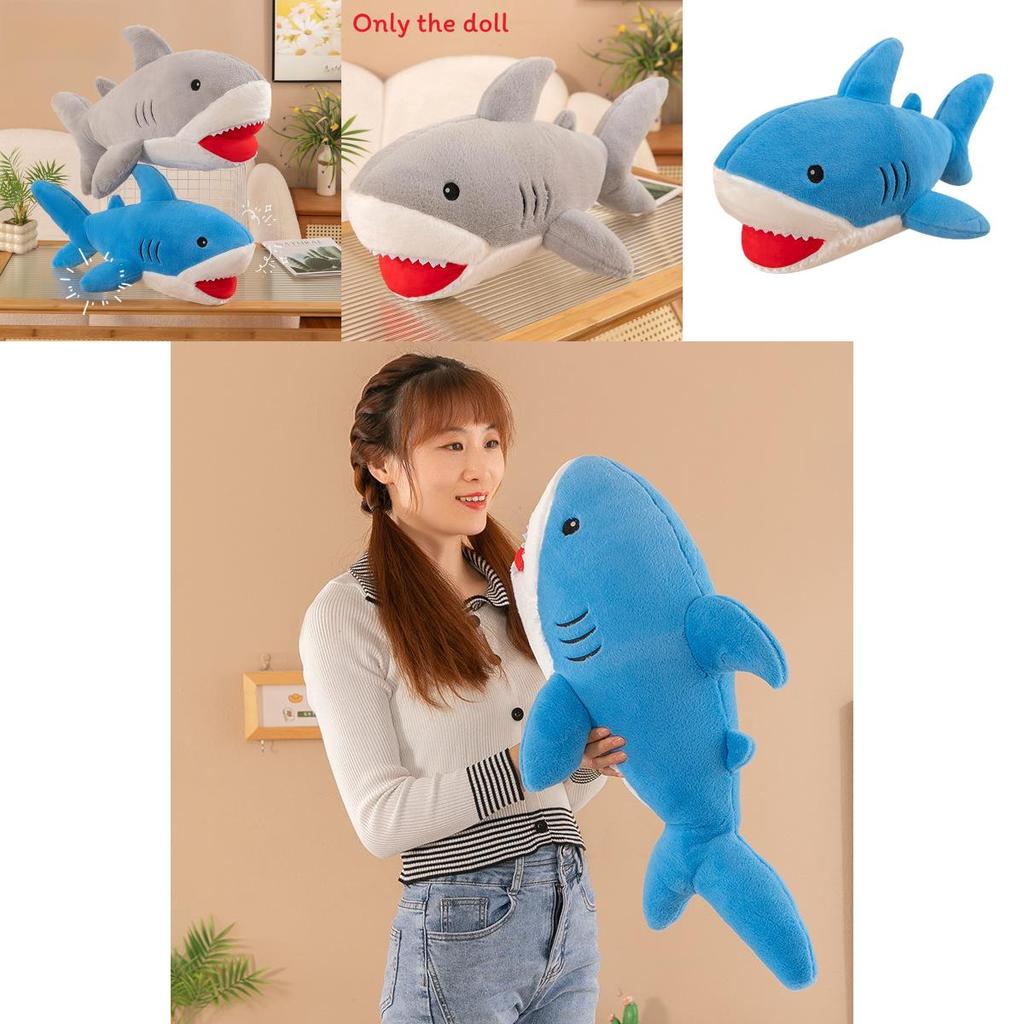 Ocean Series Shark Plush Toy Bed Pillow Cute Whale Soft Doll For Kids And Teens