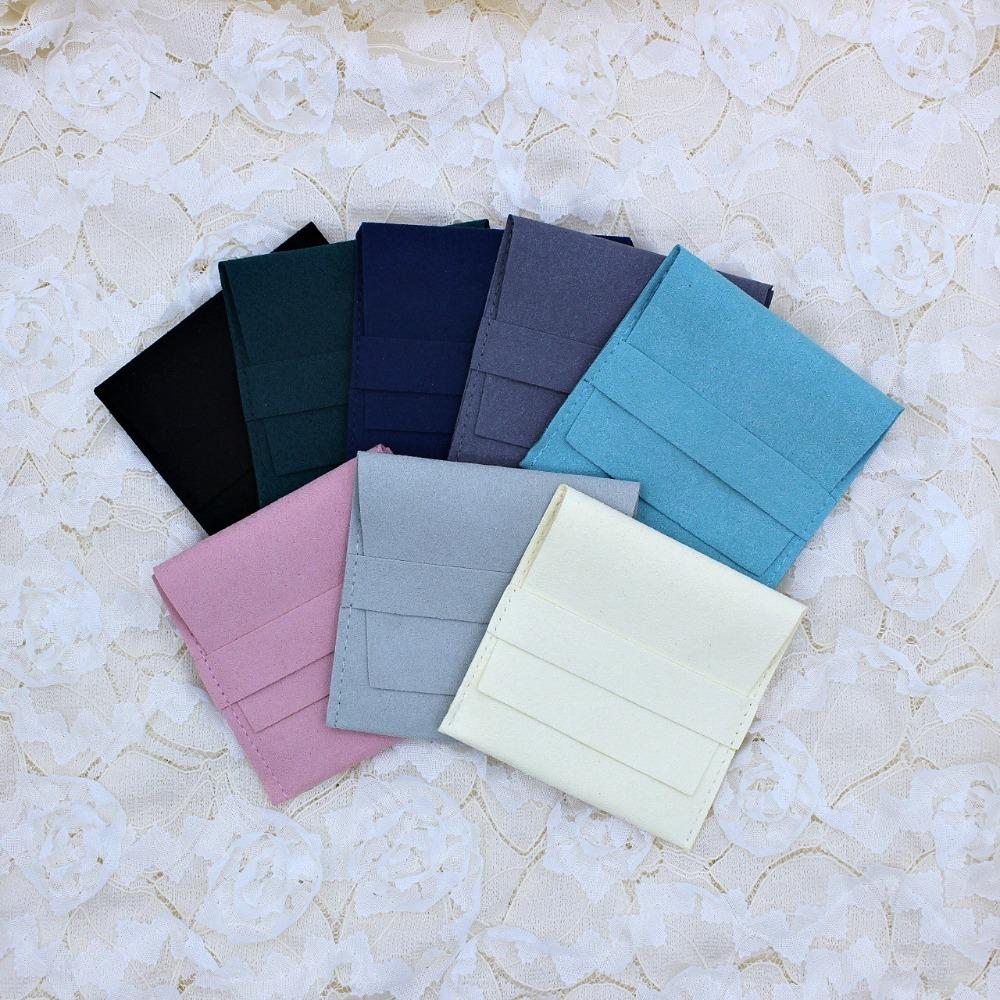 5PCS Velvet Earrings Jewelry Bag 8x8cm Packaging Bag Portable Storage Gift Pouch