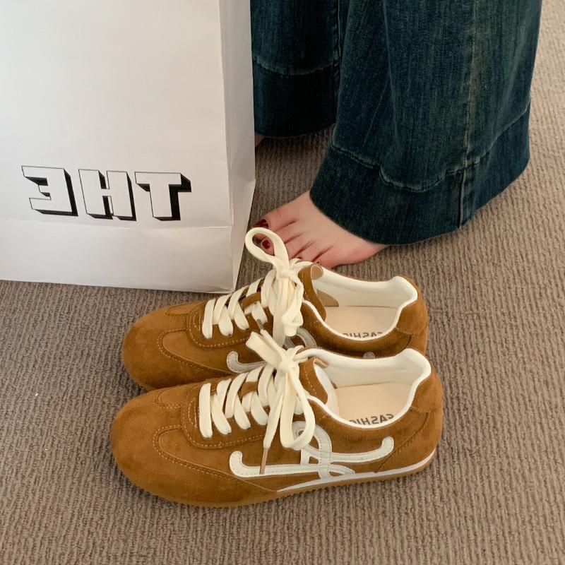 Rote deutsche Trainingsschuhe Damen 2025 neue Frühling Flache Schuhe Lässige Sportschuhe Leicht und nicht ermüdend Forrest Gump Schuhe Damen