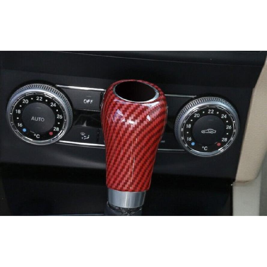 Fit For Benz GLK 2009-2015 ABS Red Carbon Fiber Inner Gear Shift Knob Cover Trim