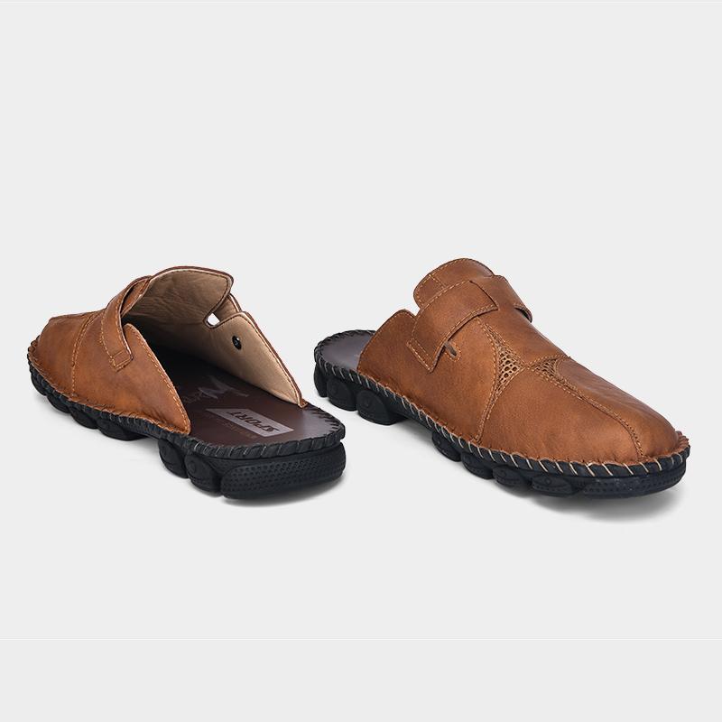 Summer Men's Leather Sandals Slippers Beach Sandals Outdoor Rubber Flip Flops Men Water Trekking Sandals