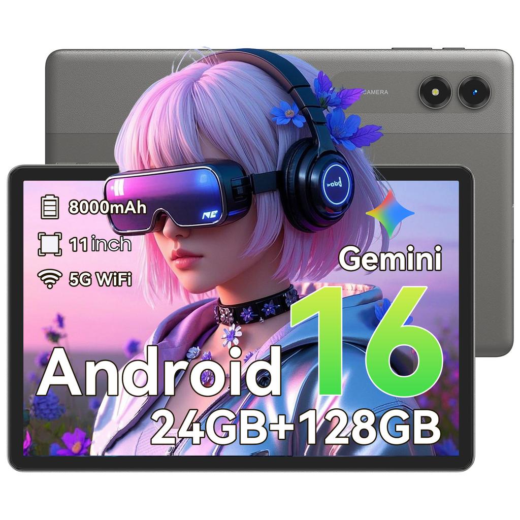 VekfulPC T50 Android 16 Gemini Ai 2.0 11 Inch Set Tablet  24GB RAM 128GB ROM (2TB TF) 90 Hz Display 8000mAh 5G WiFi