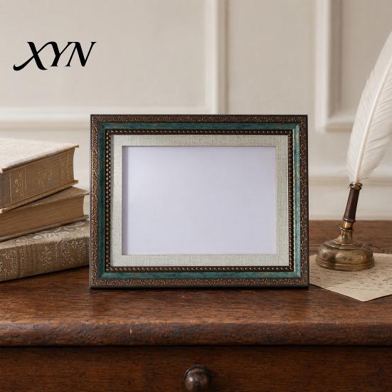 Multi-layer Cardboard Frame Vintage Photo Frame, Art Mat Picture for Tabletop Display High-density Carving & Wall Mount, Decorative Studio Portrait