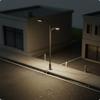 Double Head Model Street Lamp 12V Low Electrical Potential Miniature LED Lamppost Realistic Design