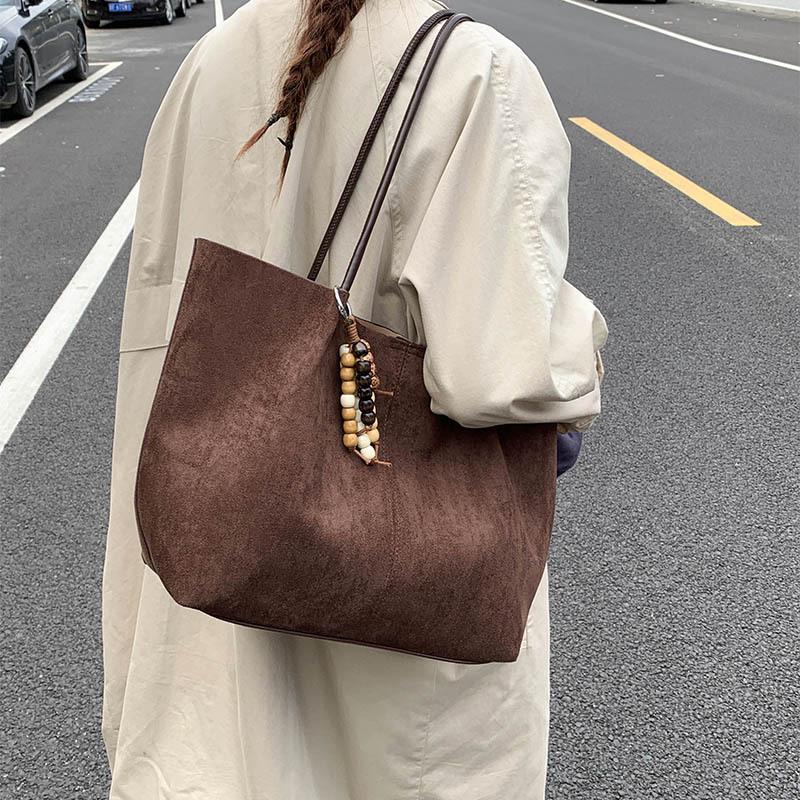 Frosted Retro Bag Women's Large Capacity 2025 New Autumn and Winter Versatile Single Shoulder Mother and Child Bag Commuter Tote Bag