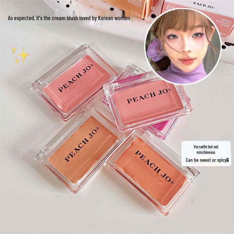 PEACH JO+ Korean Style Dopamine Cream Blush Palette: Multi-color Blush, Highlighter, and Brightening Palette for Women.