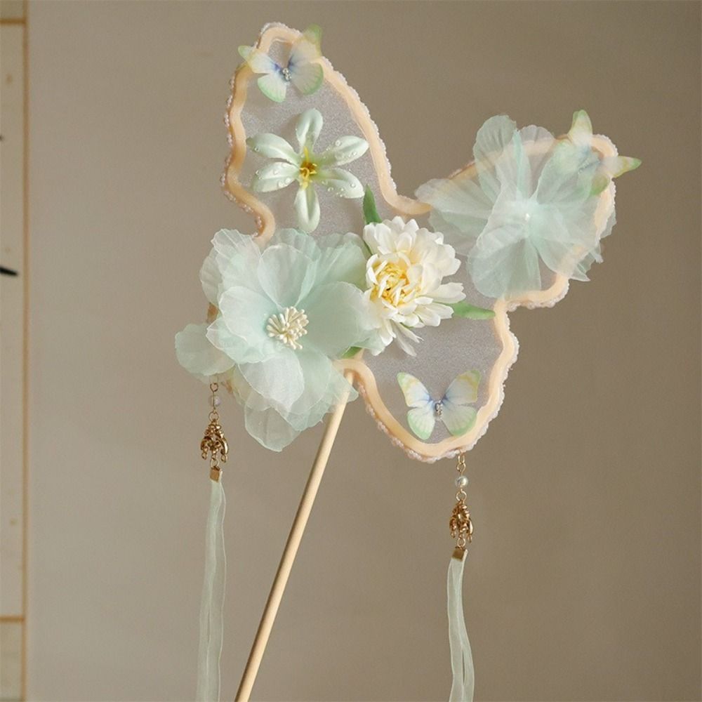 Decorative Butterfly Handheld Fan Handmade Dance Fan Ancient Flower Fan Artistic Performance