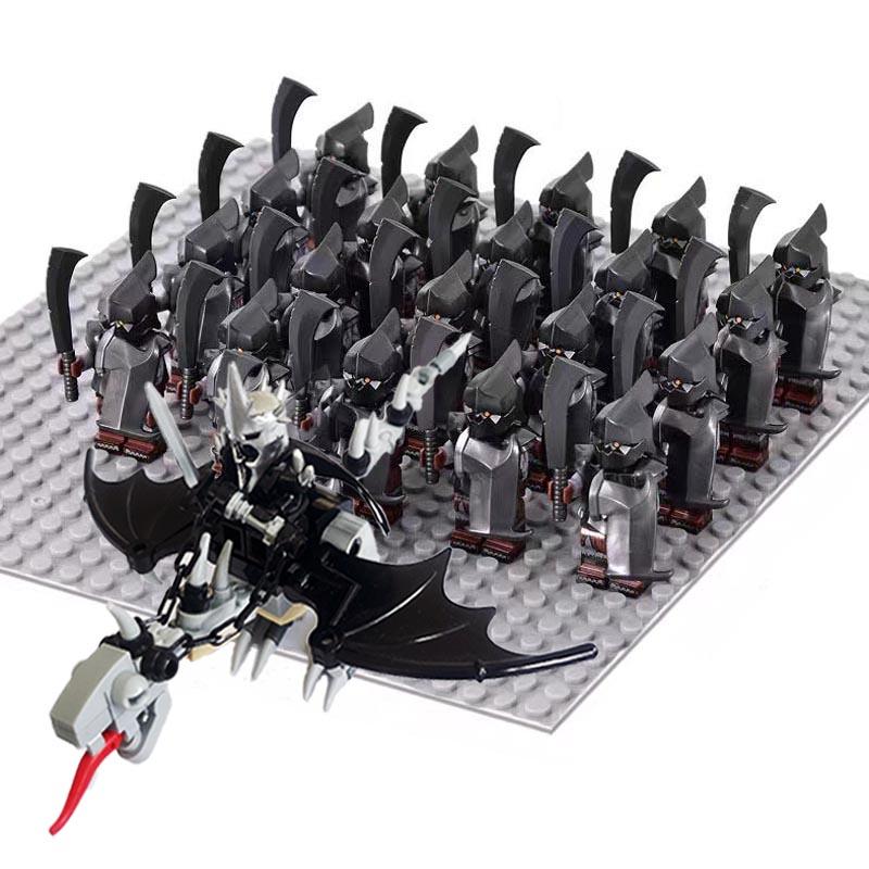 Moc Uruk-hai Strong Orc Army Soldiers with Witch King leader Mini Figure Building Block Set Toys for Children as Birthday gifts