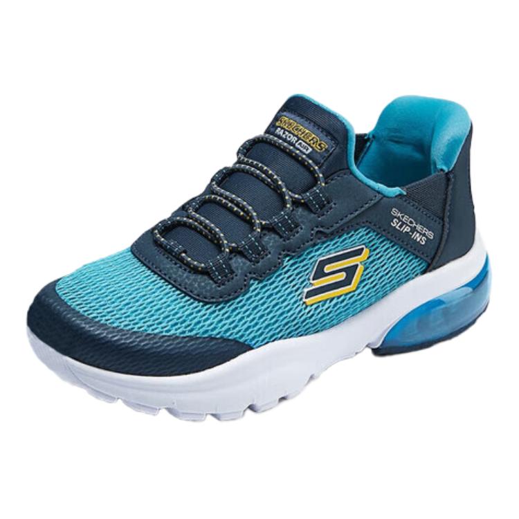 Skechers Kids Boys Comfortable Durable Breathable Casual Shoes Kids sneaker Blue Green 403834L-NVTQ