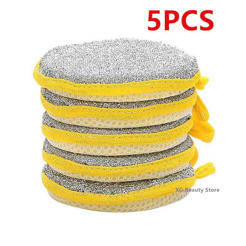 

5/10 шт. Двусторонняя многоразовая губка для мытья посуды, Щетка для мытья посуды, Губки для мытья кастрюль и сковородок, Бытовая уборка, Кухонный инструмент
