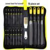 19-Piece Metal Steel File Set: Includes Flat, Triangular, and Semicircular Files for Grinding Iron