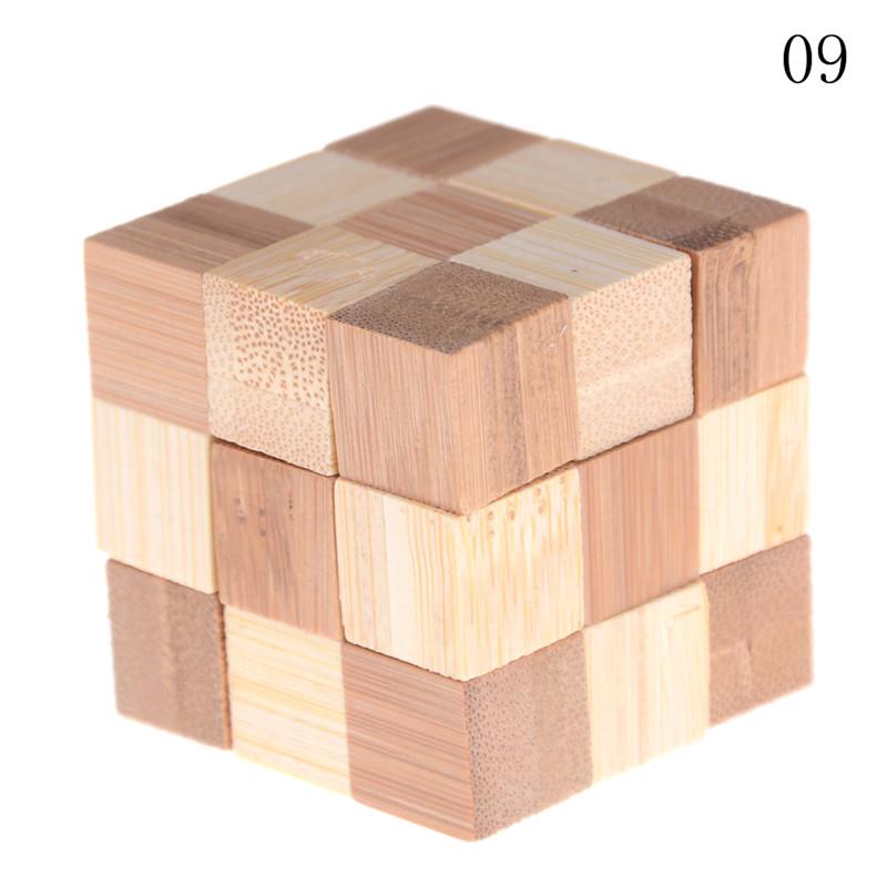 Iq Brain Teaser Kong Ming Lock Wooden Interlocking Burr 3D Puzzles Game Toy Gift