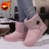 Fashion Round Toe Ladies Shoes Winter Flat Plush Women's Snow Boots Trend 2025 Novelty Fashion Footwear On Offer Hot Goth Padded Booties