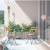 VidaXL Folding Garden Chairs 2 Pcs Steel and Solid Acacia Wood