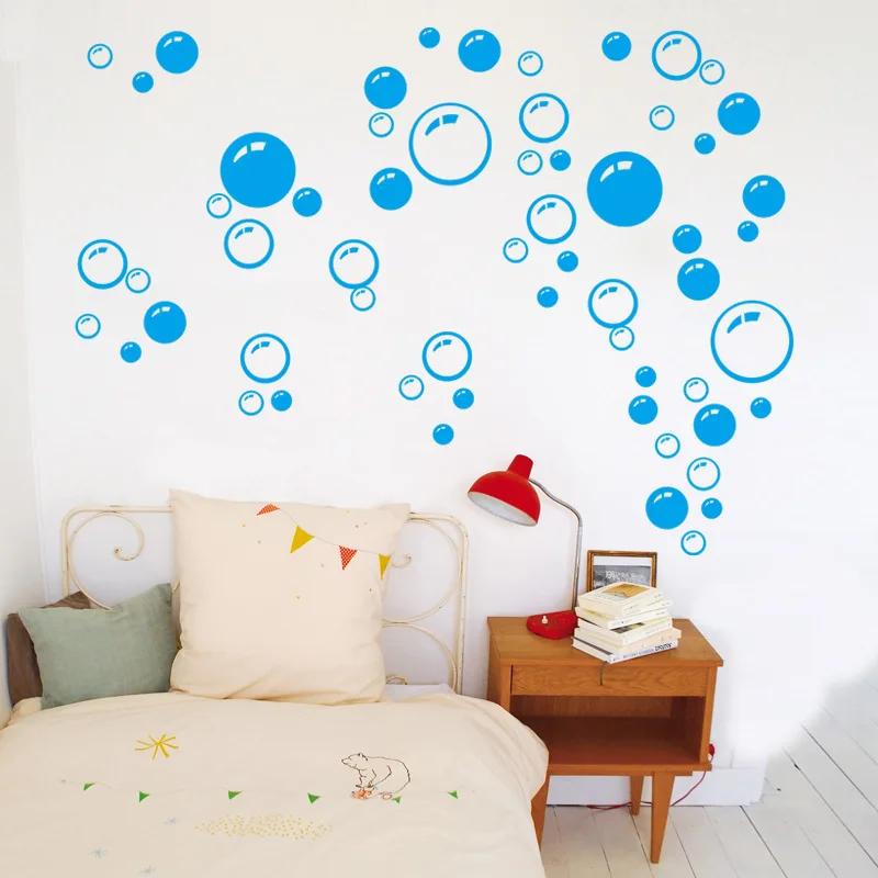 

DIY Wall Art Kids Bathroom Washroom Shower Tile Removable Decor Home Decal Mural Decorative Stickers Sticker Bubbles 45x20CM синій