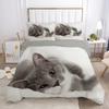 Cat Lovely Animal Kitten Bedding Set Boys Girls Twin Queen Size Duvet Cover Pillowcase Bed Boys Adult Fashion Home Textileextile