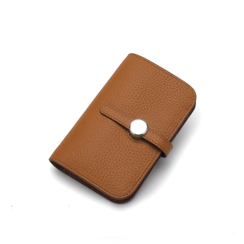 New Wallet Women's Short Genuine Leather Fashion Top Layer Cowhide Ultra-thin Strap Women's Wallet Cowhide Suit Clip
