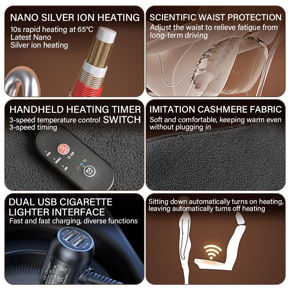 12V/24V Universal Heated Seat Cushion High-Quality Imitation Cashmere Material Skin-Friendly and Comfortable Fast Heating