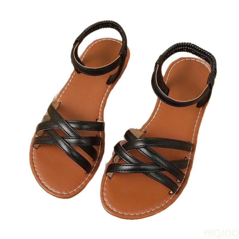 Fashion 2025 New Women's Casual Outdoor Sandals Simple and Fashionable Woven Beach Flat Shoes Breathable and Versatile Women's shoes
