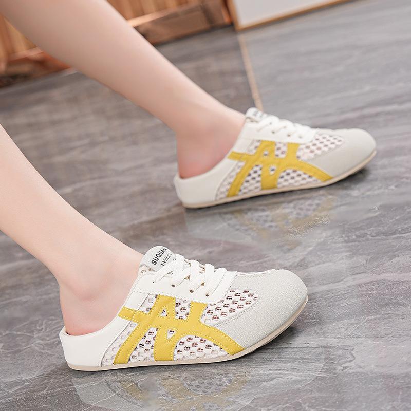 Fashion 2025 Summer New Slippers Womens Retro Breathable Flat-Soled Shoes Casual Outdoor Slip-On Shoes Soft Slippers Discounted Sandals