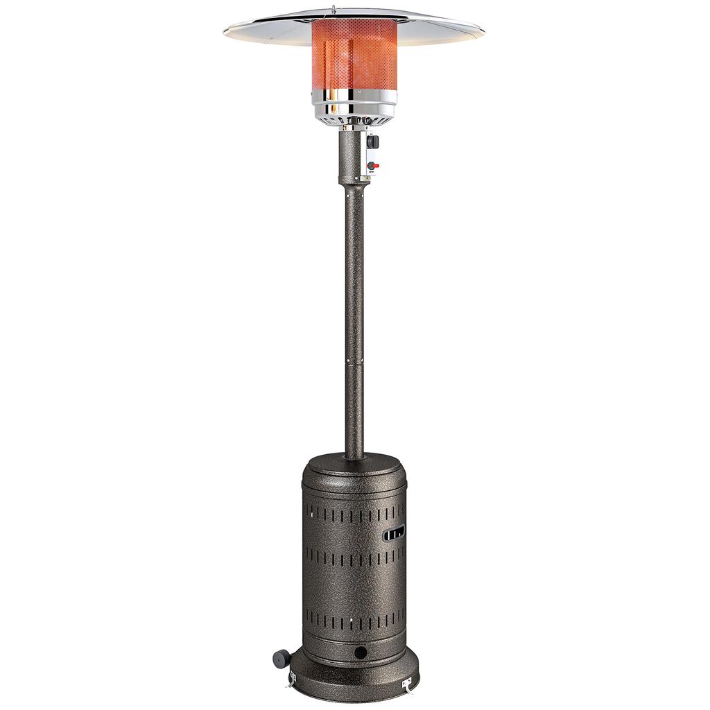Outdoor Heater with Automatic Shut-off and Wheels, 82x82x223 Cm, Dark Brown