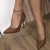 2026 Autumn Solid Color European and American New Brown Pointed High Heels Single Shoes