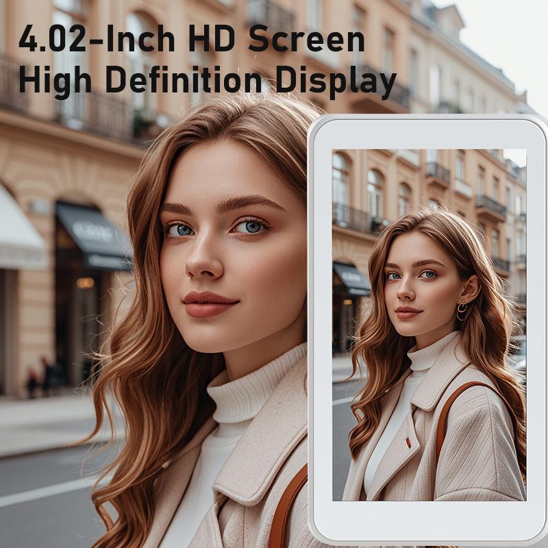 Wireless Magnetic Selfie Monitor 4.02" IPS HD Screen Real-Time Rear Camera Viewfinder for TikTok Vlogging Selfies Live Streaming