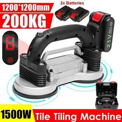 21V 6 Geschwindigkeiten Fliesenverlegemaschine Vibrator Saugfuß LED-Licht 120x120cm Keramikfliesen Verlegemaschine