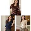 Cotton Long Sleeve T Shirt For Women With Ruffle Details And Round Neck For Office Wear