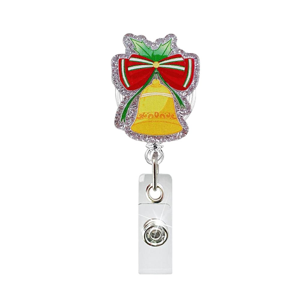 Retractable Badge Holder Lightweight Christmas Badge Holder Santa Claus Badge Holder Glitter For Exhibitions Companies Office