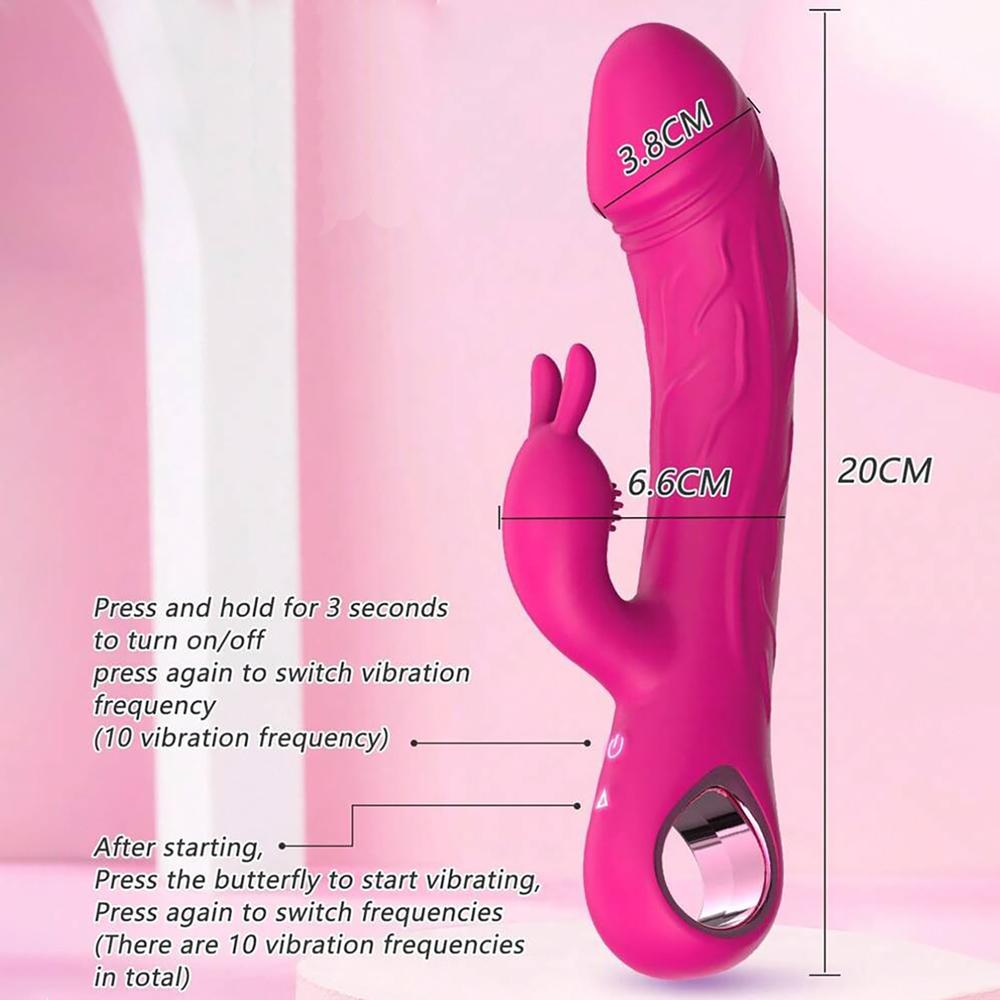 Rabbit Dildo Vibrator for Women Clit Vagina Nipple Stimulator Vibration Massager Female Masturbator Adult Sex Toy 18+ Adult Pleasure Vibrator Wand