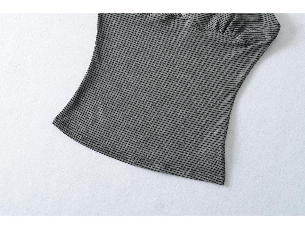 Women's Summer Three-Color Striped Camisole - Slim Fit, Stylish Back, Trendy American Style, Knitted Design