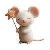 Felt Mouse with Star Handmade Cute Felt Mouse Figurine Mouse Holding Star Wand Ornament for Fall Home Decor Christmas Stocking Stuffer