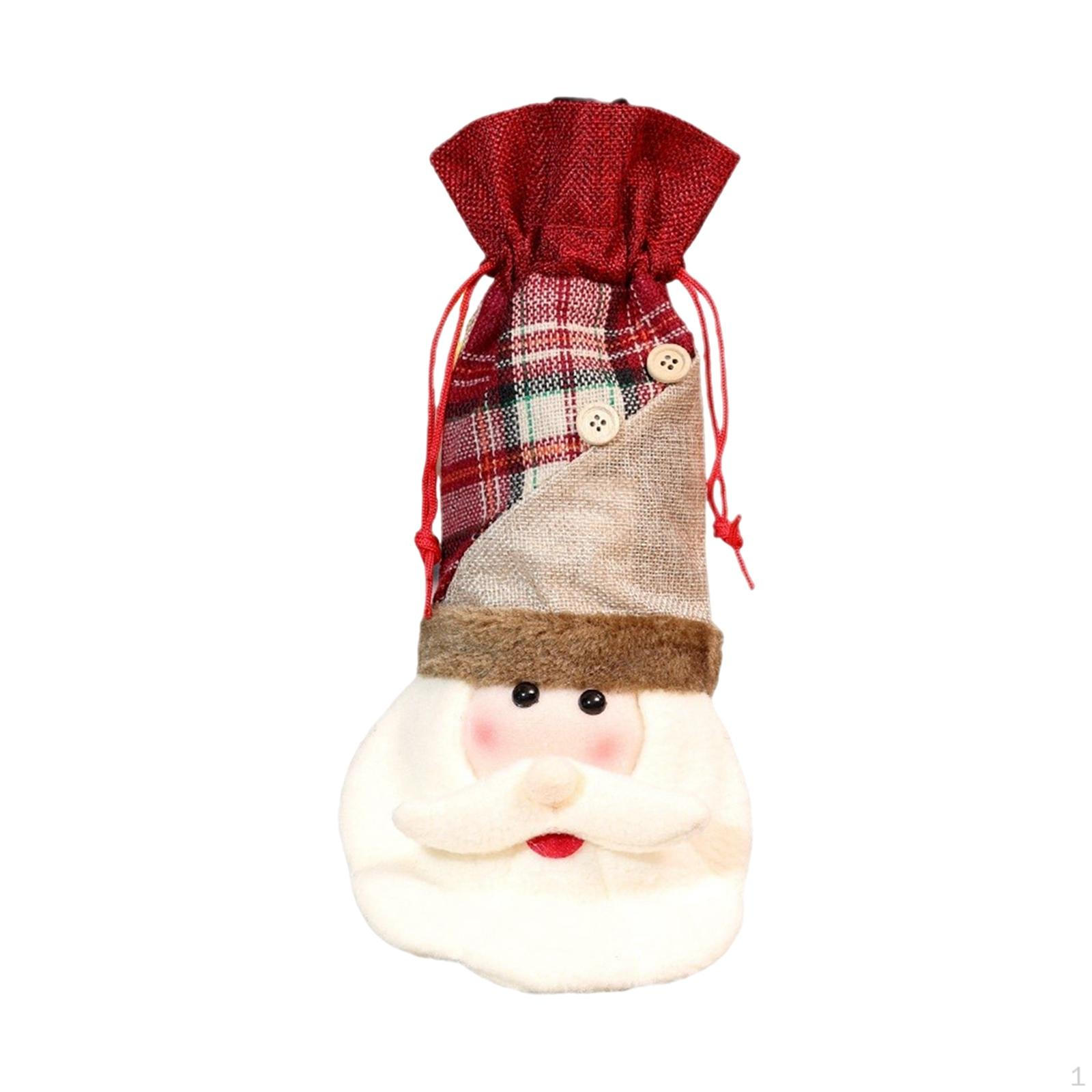 

Christmas Wine Bottle Cover,Wine Gift Bag,Santa Cute,for Party Decorations,Wine