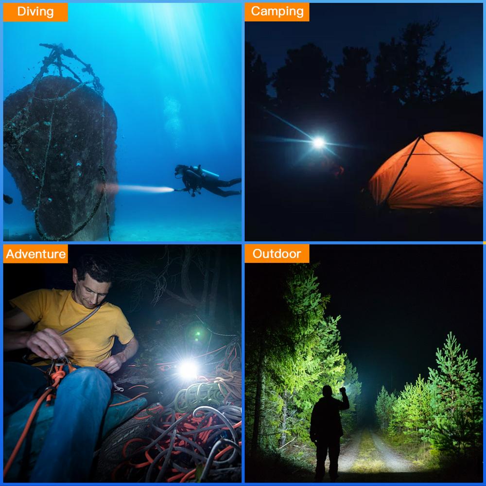 SOFIRN SD06 Diving Flashlight SFT70 3200lm Rechargeable Underwater Deep Scuba Torch Dive LED Light Powerful Under 100M 3