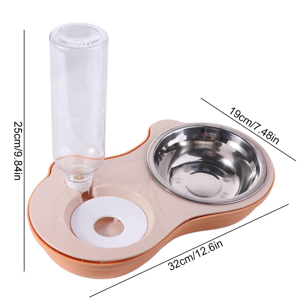 Double Dog Feeding Bowl Detachable Automatic Water Dispenser Creative Pet Bowls  Cat Food Bowl