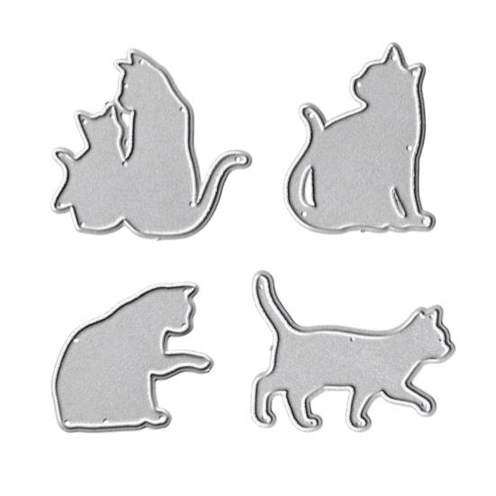 DIY Frame Carbon Steel Cutting Die Cat Family Embossing Template Scrapbook Decor