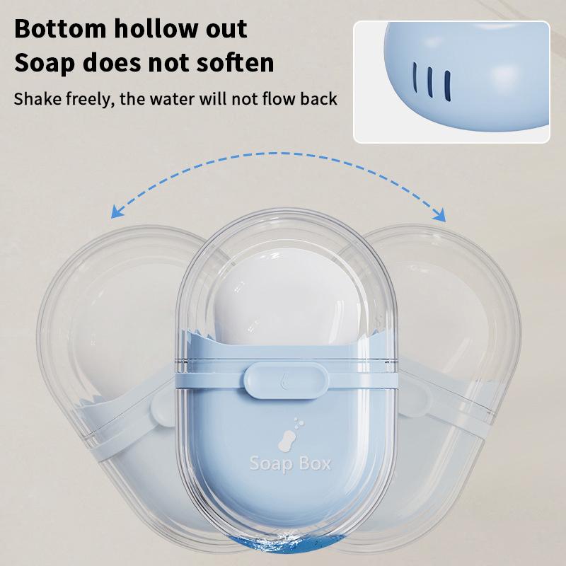 Travel Portable Soap Box With Lid Sealed And Drainable Soap Case Storage Dish Bathroom Drain Tray For Camping Outdoor Container