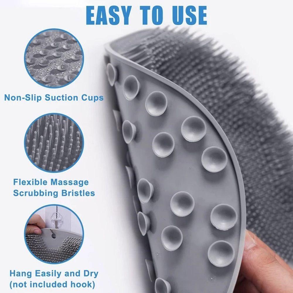 Non-Slip Suction Cups Foot Scrubber Wall Mounted Exfoliating Bath Wash Pad Tired Feet Relief