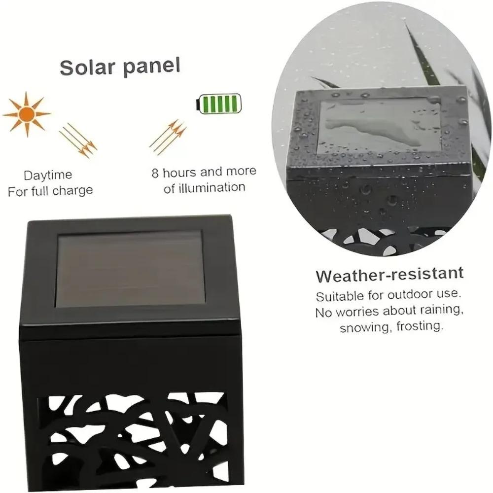 6Pcs Solar Outdoor Garden Light LED Hollow Carved Path Landscape Lawn Light For Garden Courtyard Terrace And Sidewalk Lighting