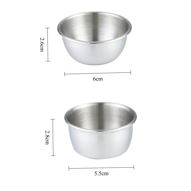 Sauce Dipping Bowl 304 Stainless Steel Dipping Cups Round Sauce Dishes Mini 6/12 Pcs Reusable Seasoning Cups Dipping Cups