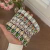 Multicolor Gem Full Rhinestone Headbands Square Rhinestone Shiny Baroque Tiara Luxury Multi-purpose Crystal Hair Hoops