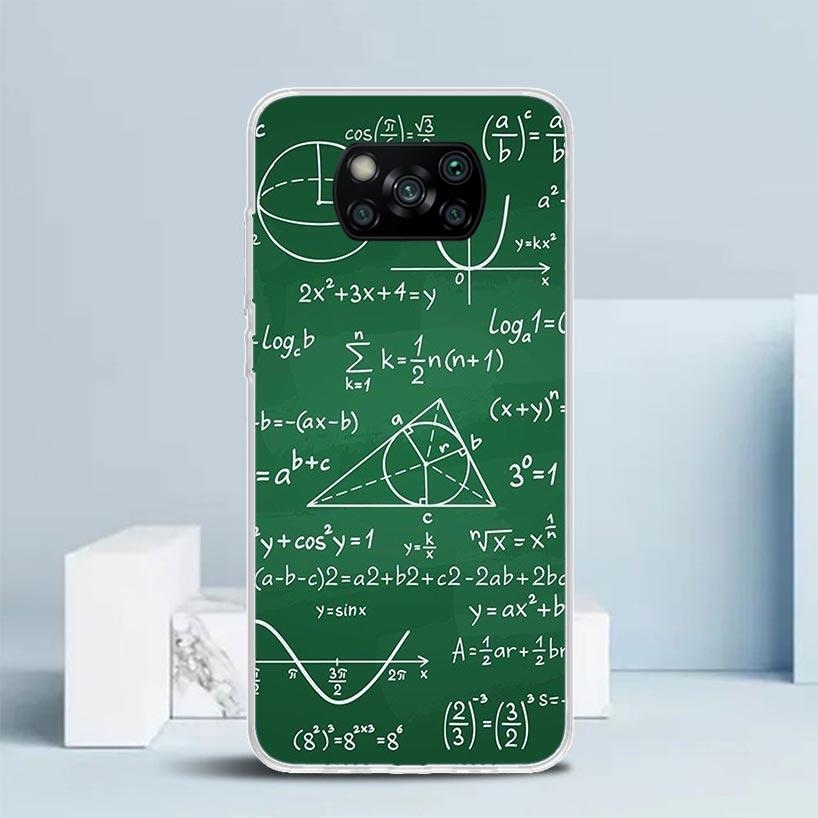 Physics Chemical Mathematics Phone Case For Xiaomi Poco F7 Ultra X5 X6 X7 Pro M7 Redmi 15C 15 13C 13 12C 12 10C 10 10A 9 9C 9A 9