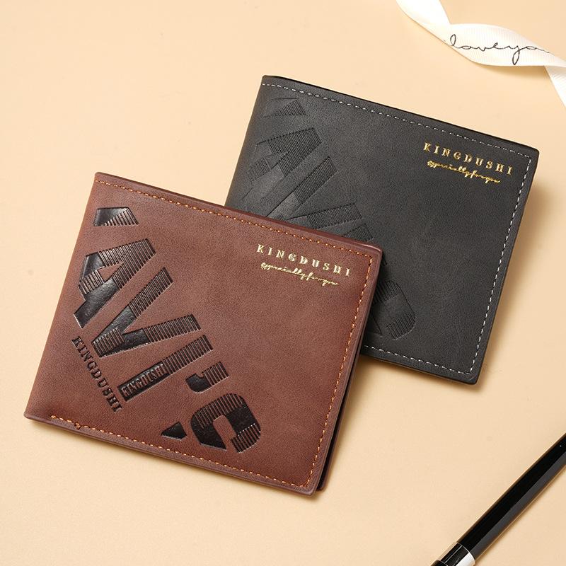 New Men'S Wallet Men'S Short Wallet Fashion Youth Wallet Large Capacity Durable Wallet